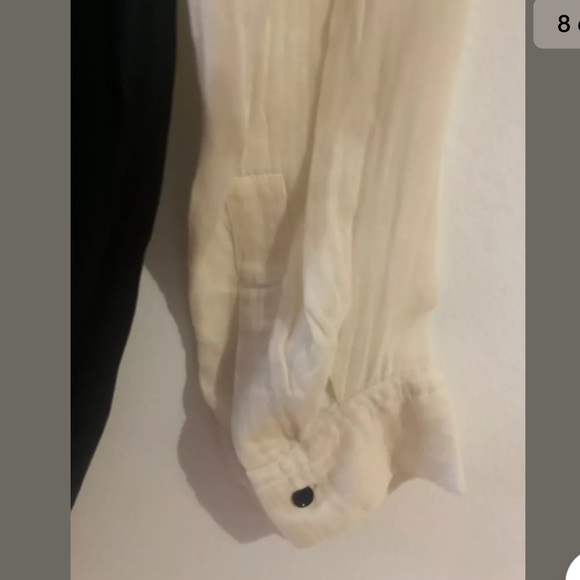 Sandro Silk Contrast Blouse Sz 1 - Picture 11 of 11